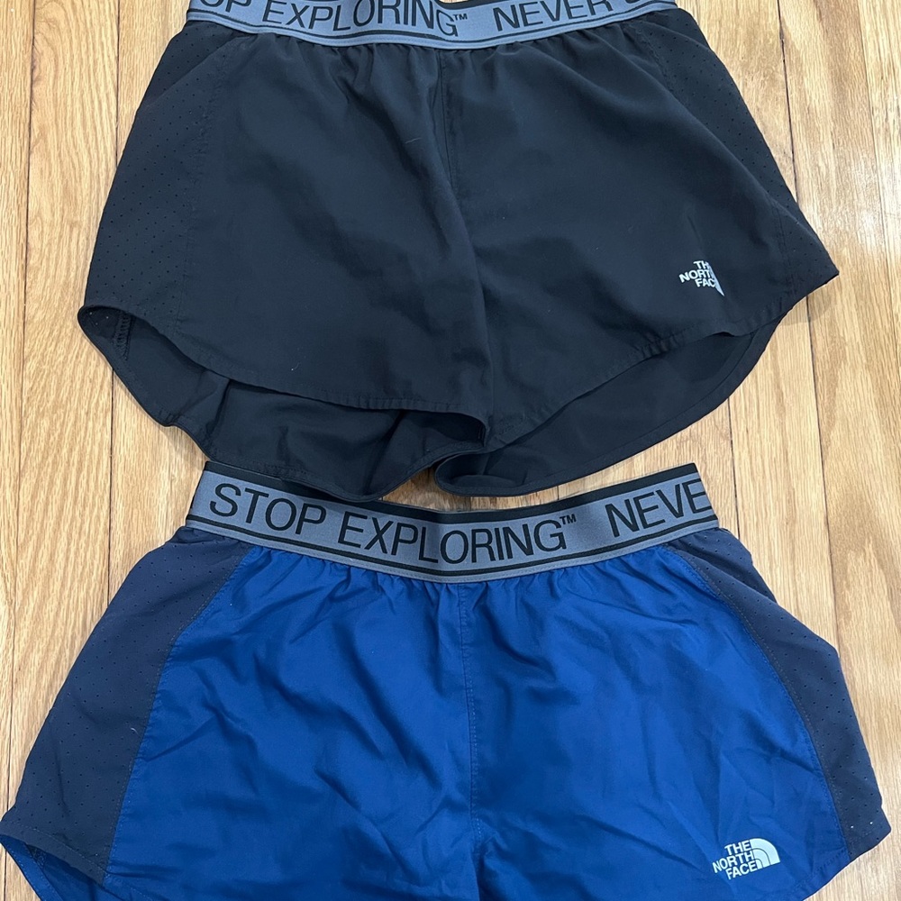 North face wander shorts x2